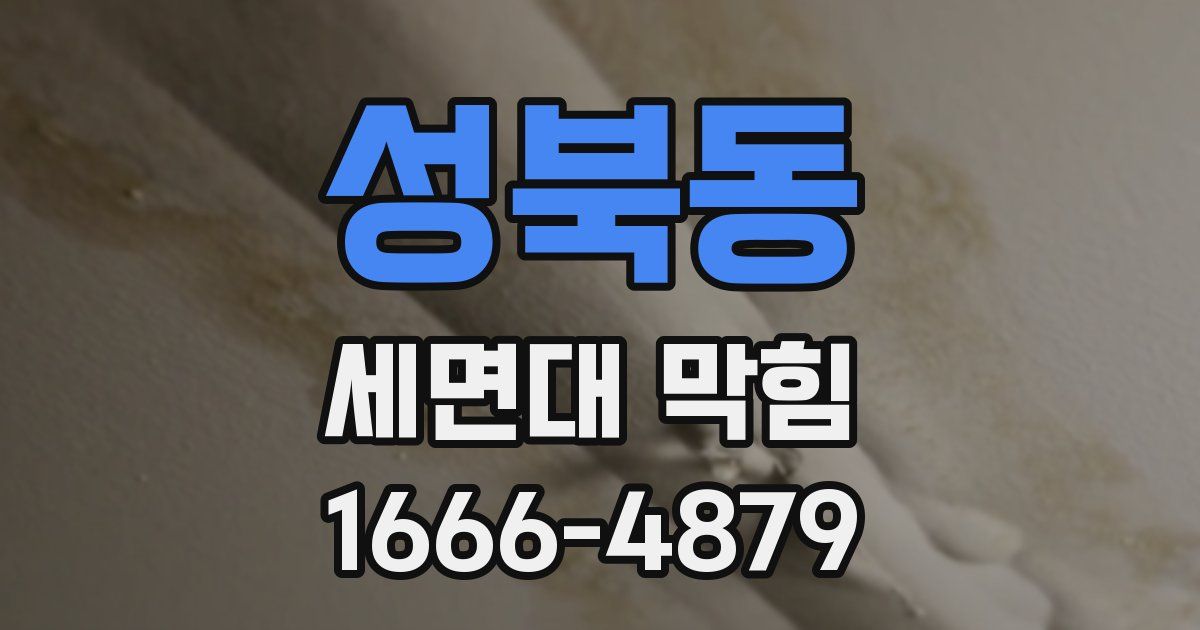 성북동 세면대 막힘
