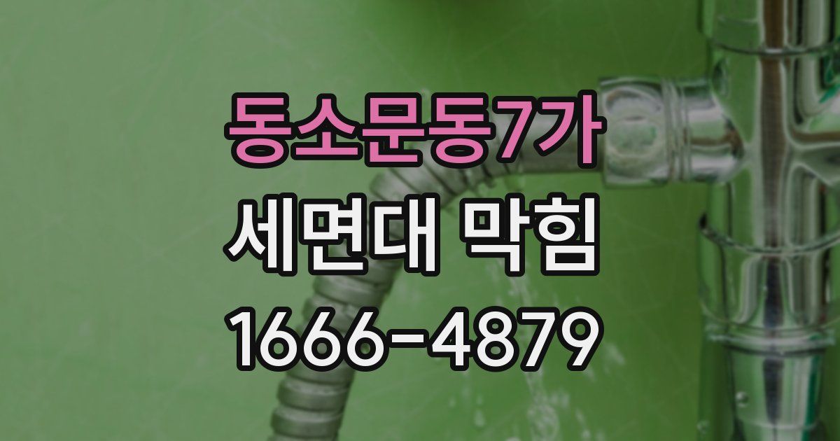 동소문동7가 세면대 막힘