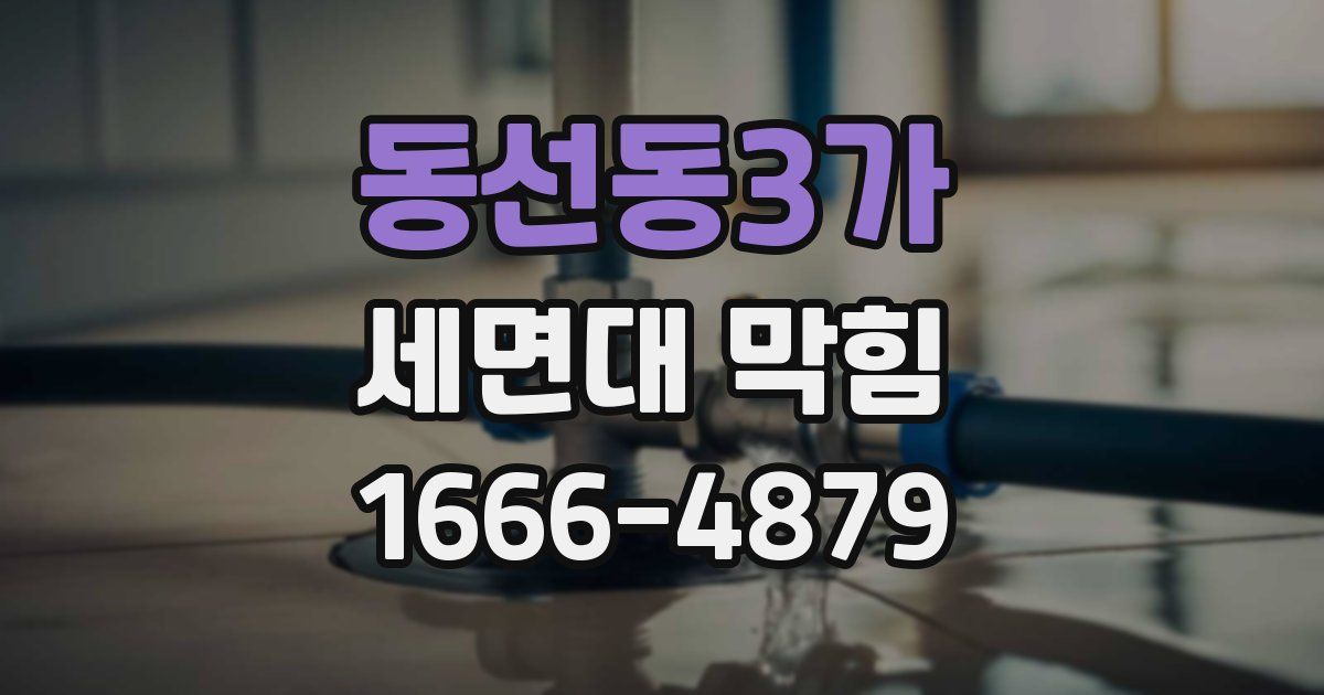 동선동3가 세면대 막힘