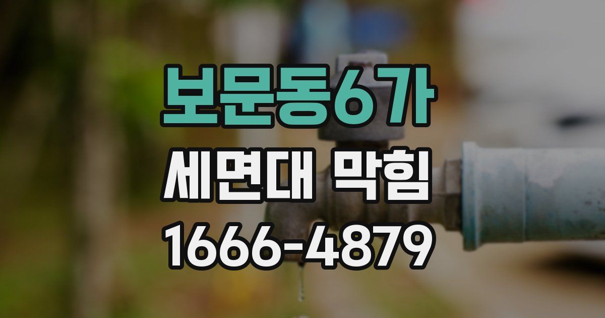 보문동6가 세면대 막힘