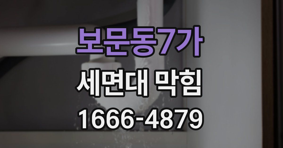 보문동7가 세면대 막힘