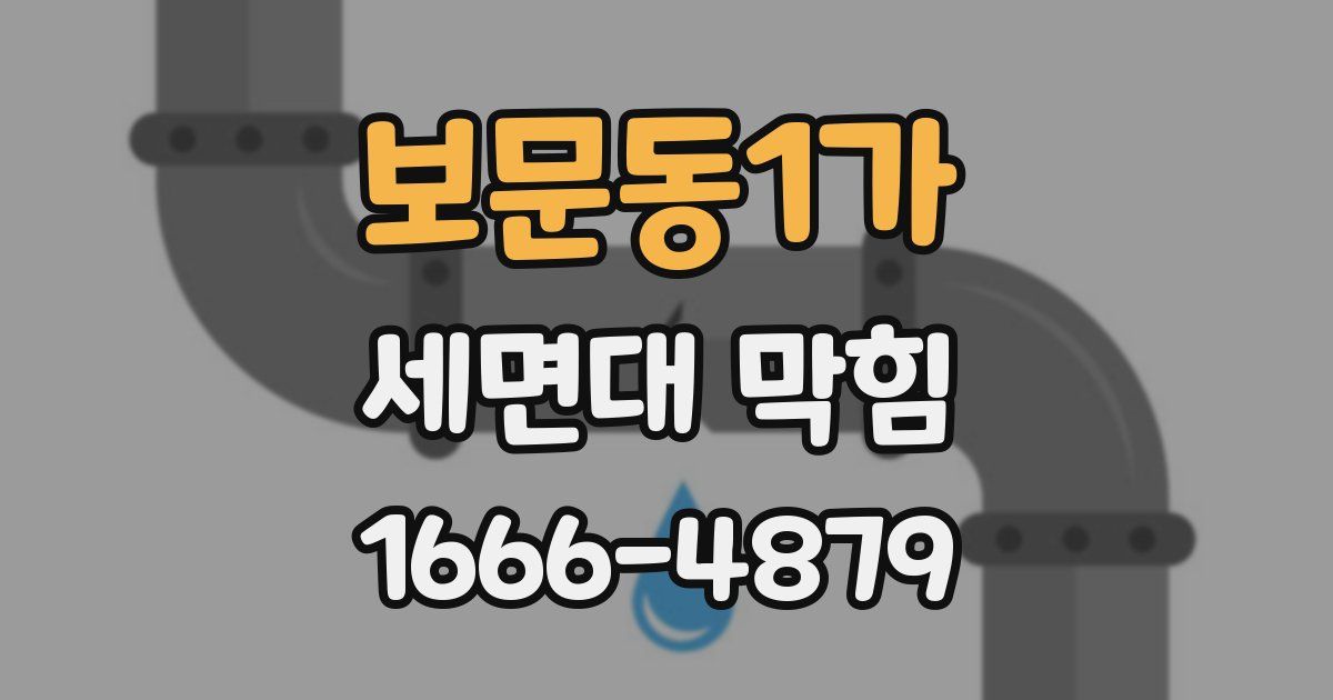 보문동1가 세면대 막힘