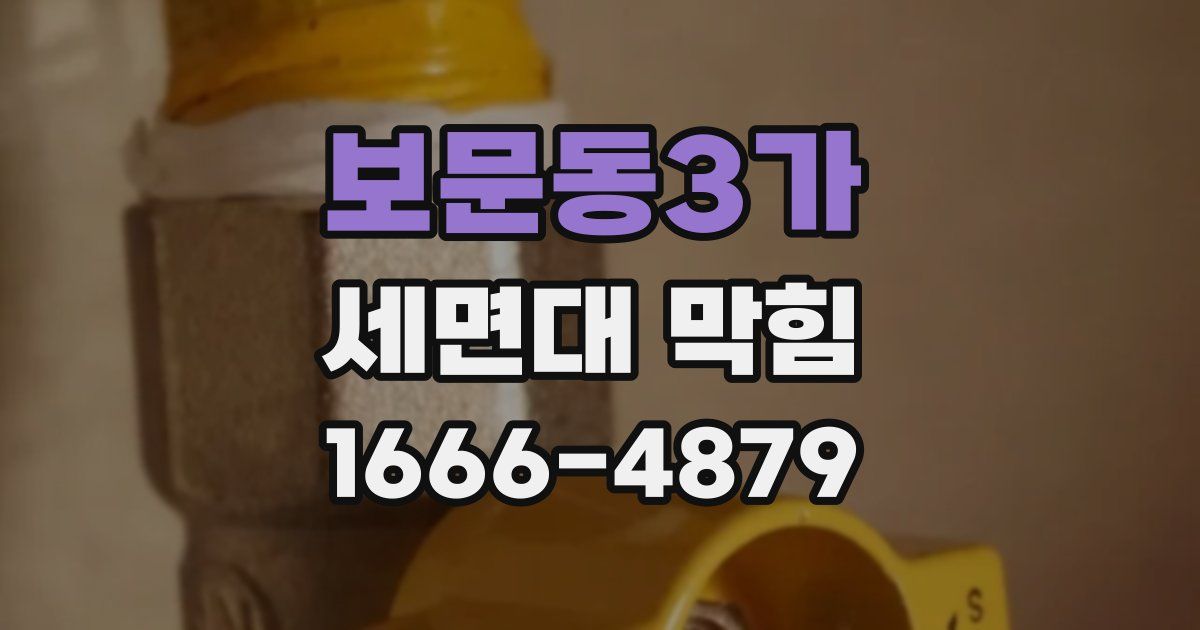 보문동3가 세면대 막힘