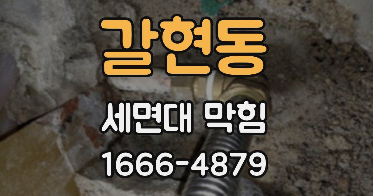 갈현동 세면대 막힘