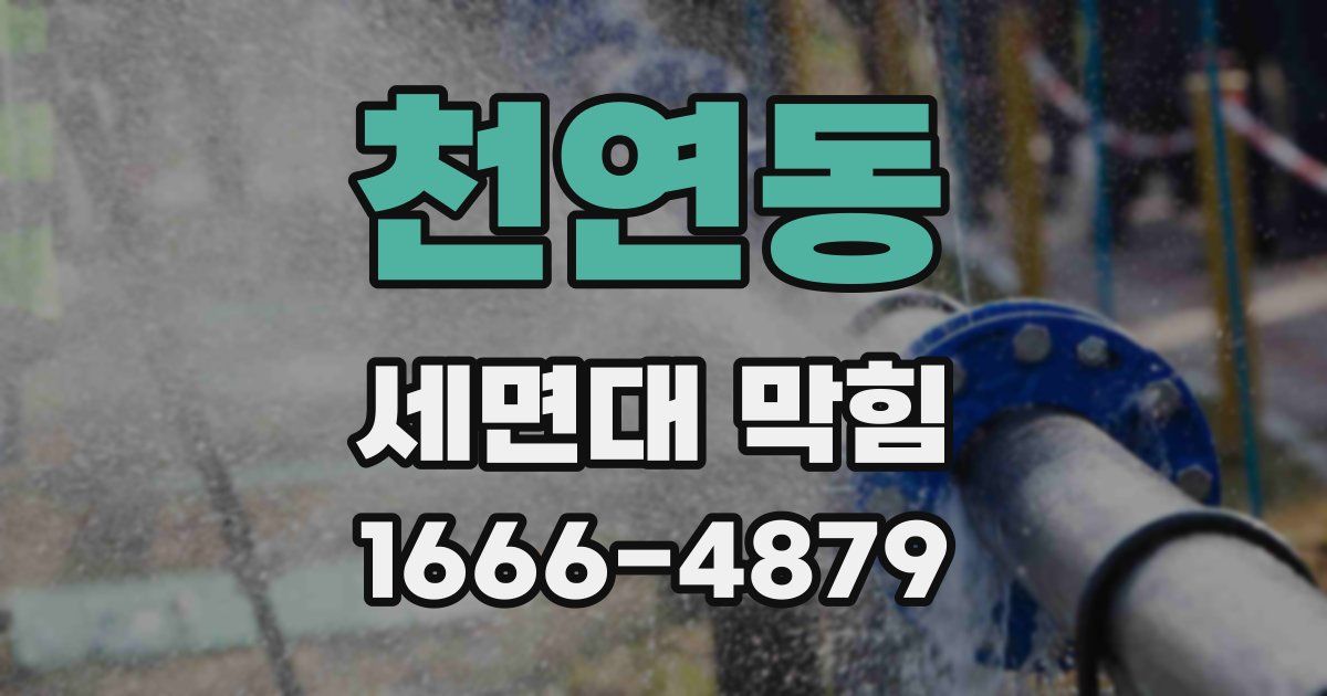 천연동 세면대 막힘