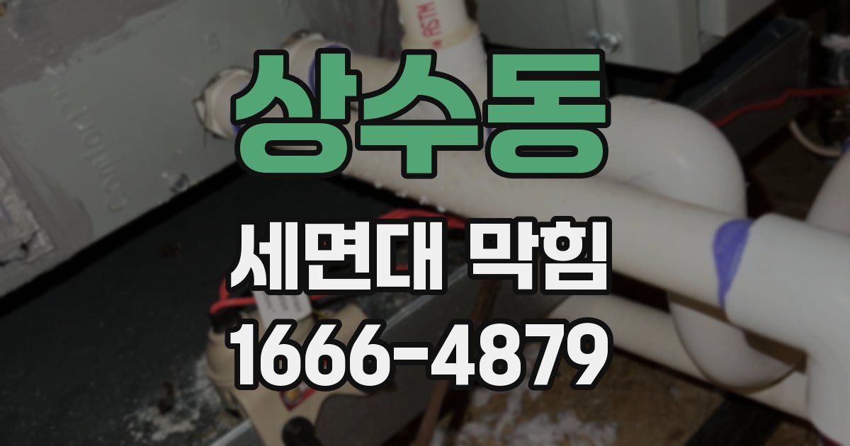 상수동 세면대 막힘