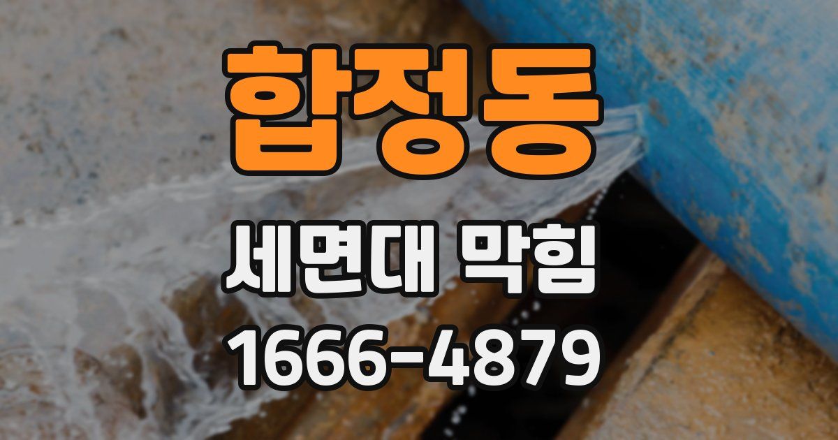합정동 세면대 막힘