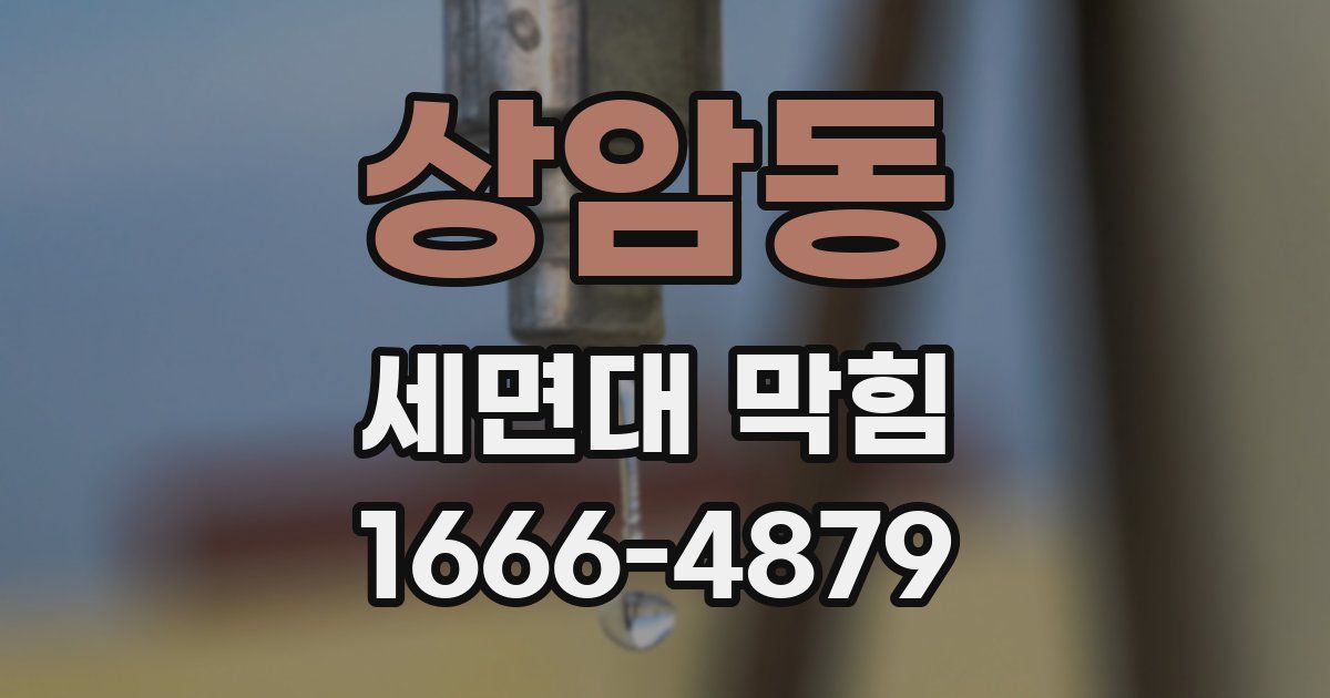 상암동 세면대 막힘