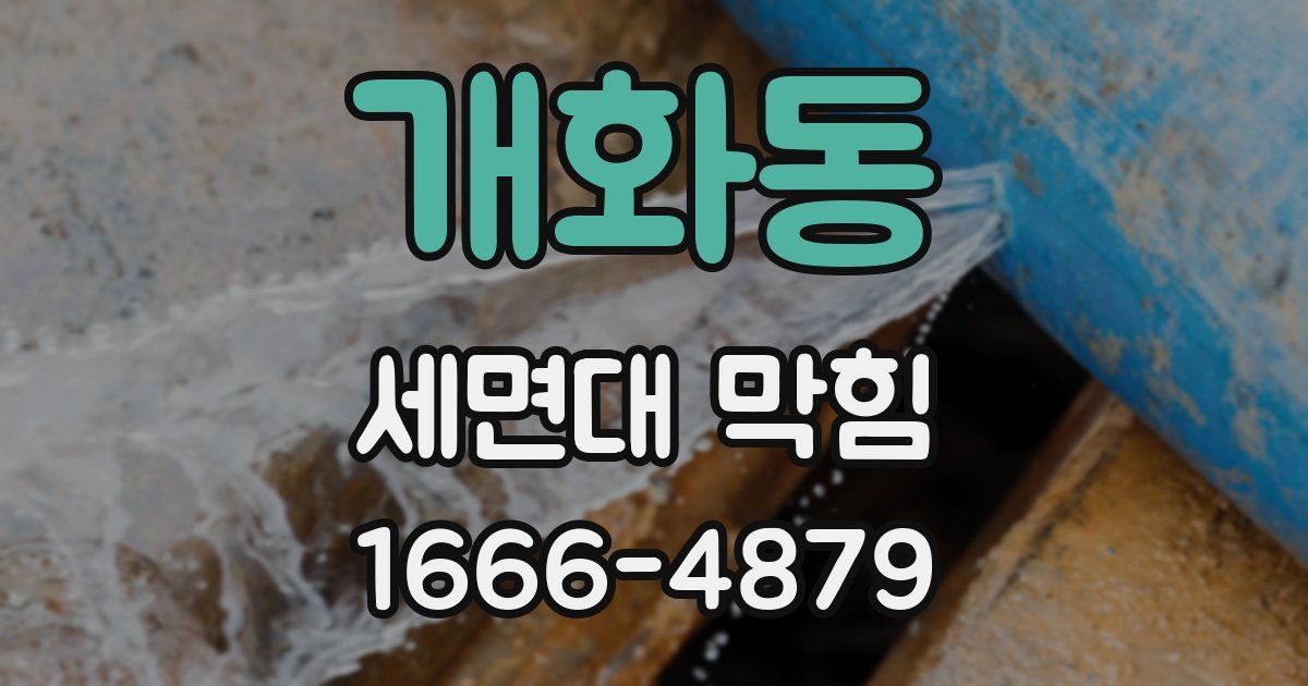 개화동 세면대 막힘