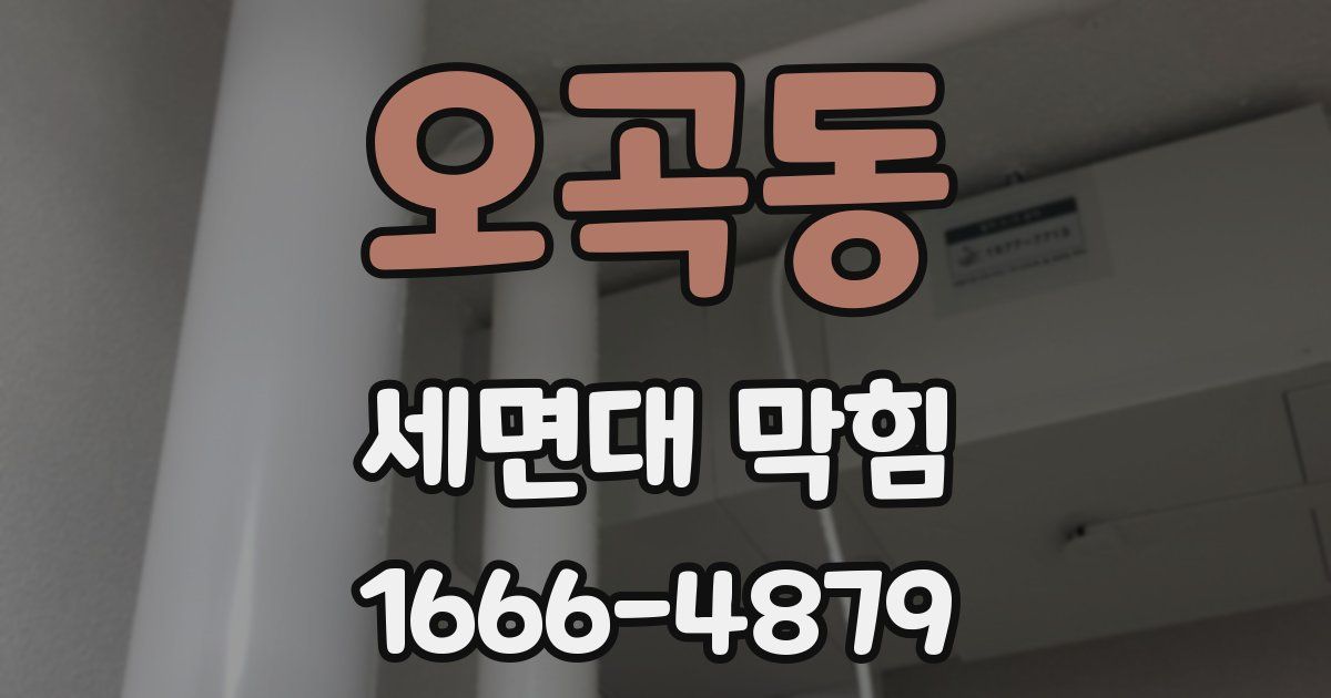 오곡동 세면대 막힘