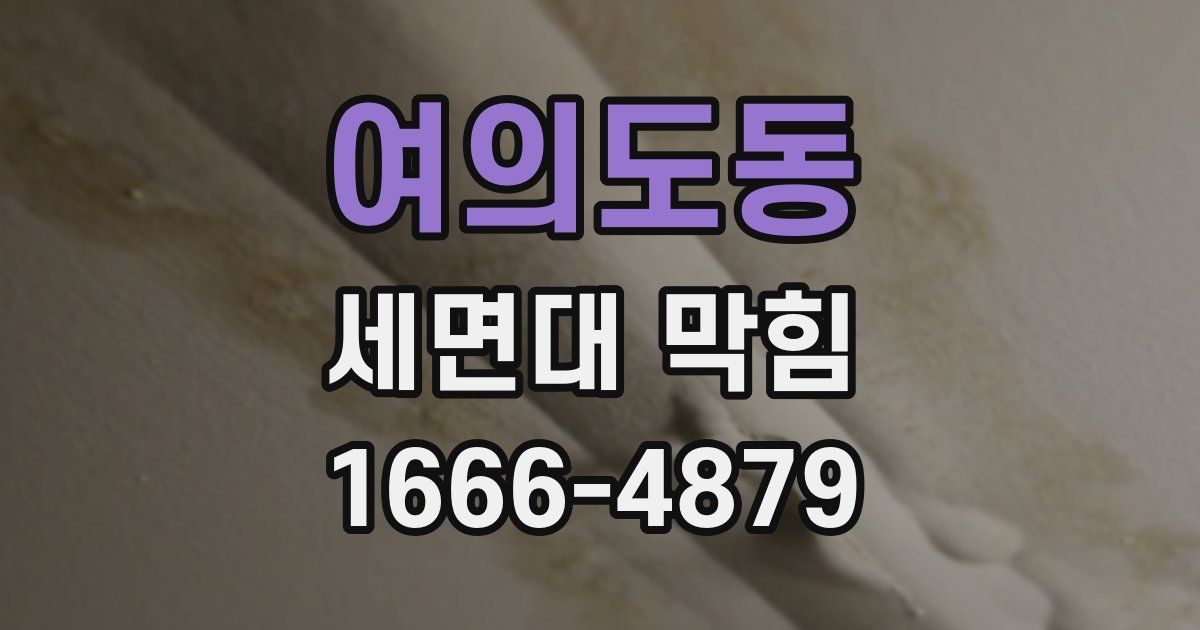 여의도동 세면대 막힘