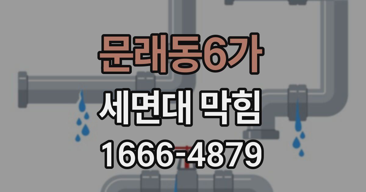 문래동6가 세면대 막힘