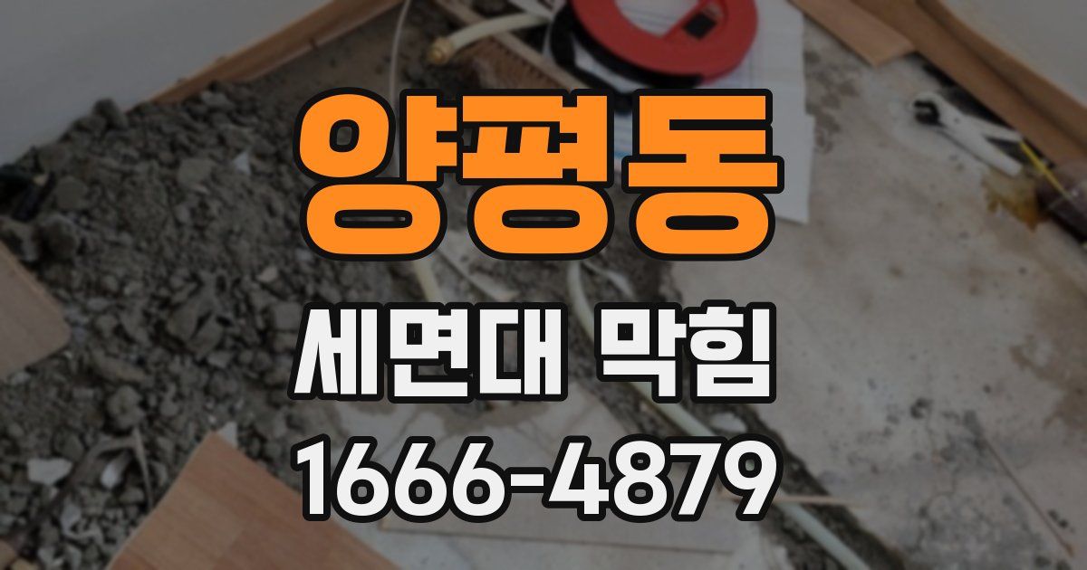 양평동 세면대 막힘