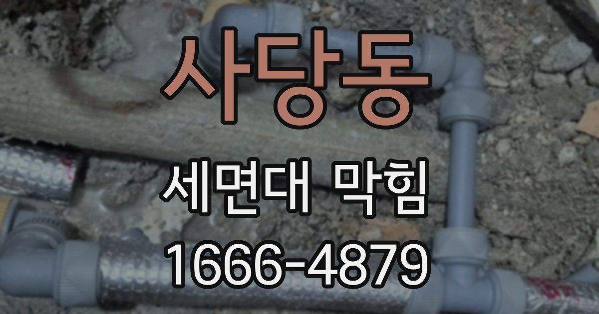 사당동 세면대 막힘