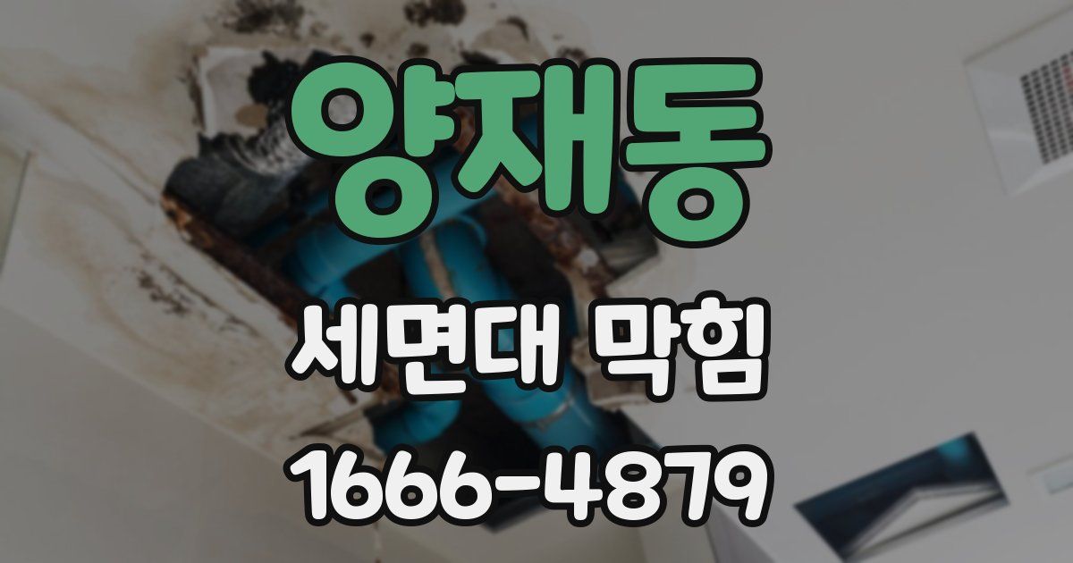 양재동 세면대 막힘