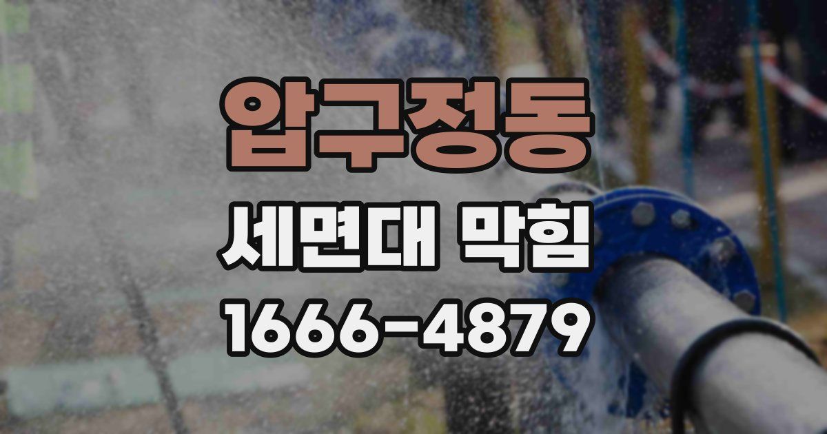 압구정동 세면대 막힘