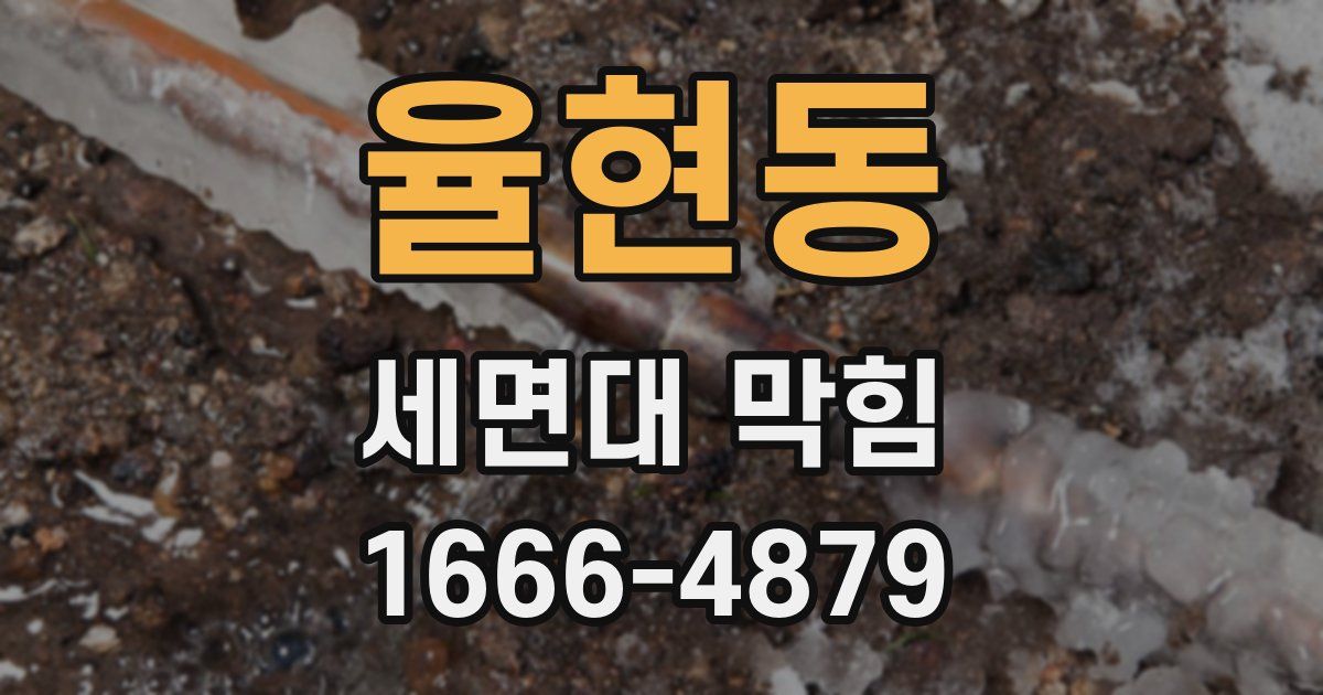율현동 세면대 막힘