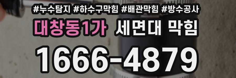 대창동1가 세면대 막힘