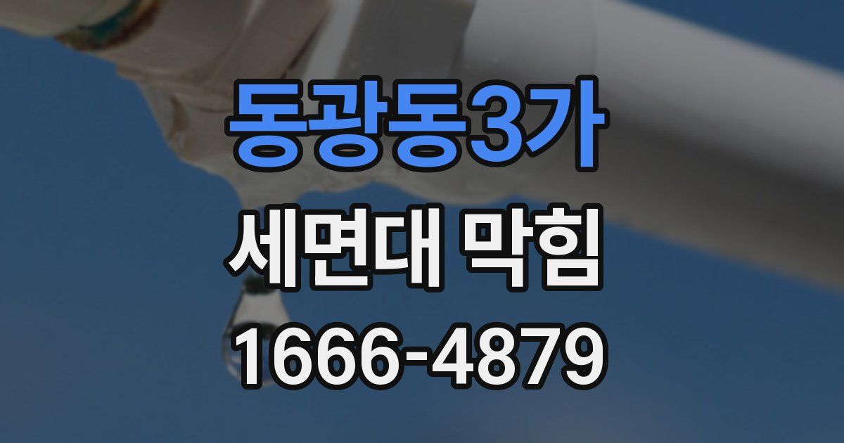 동광동3가 세면대 막힘