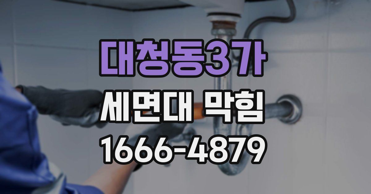 대청동3가 세면대 막힘