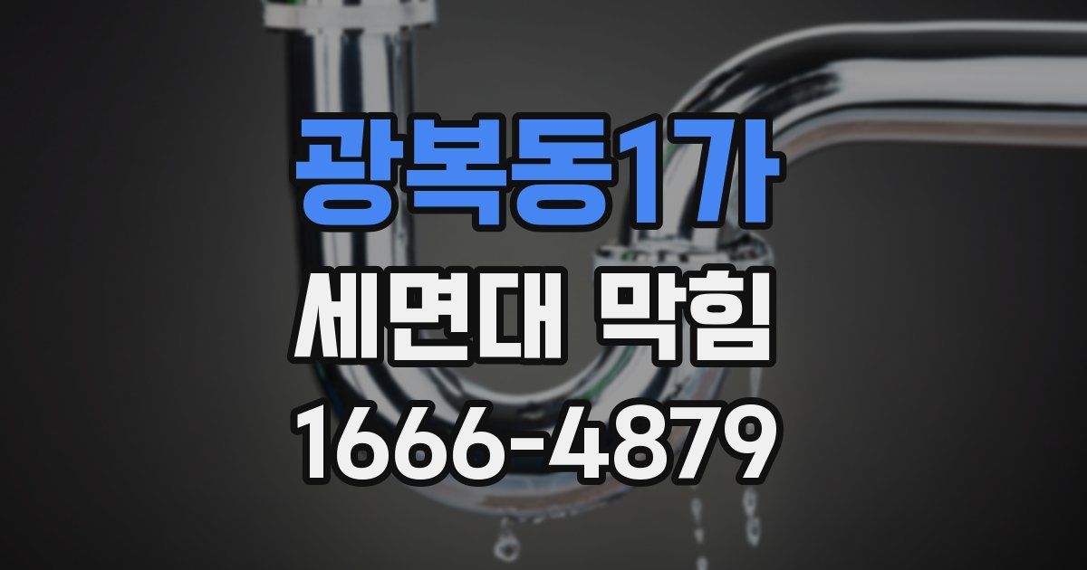 광복동1가 세면대 막힘