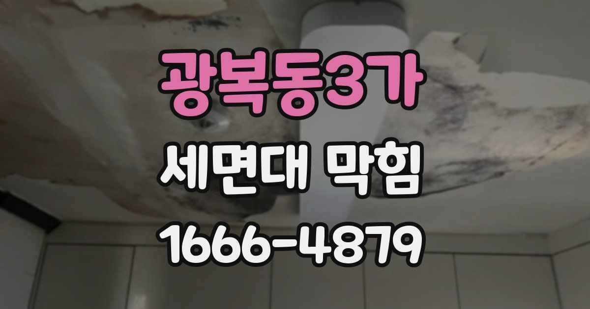광복동3가 세면대 막힘