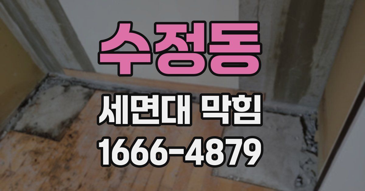 수정동 세면대 막힘