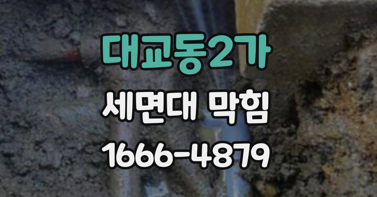 대교동2가 세면대 막힘
