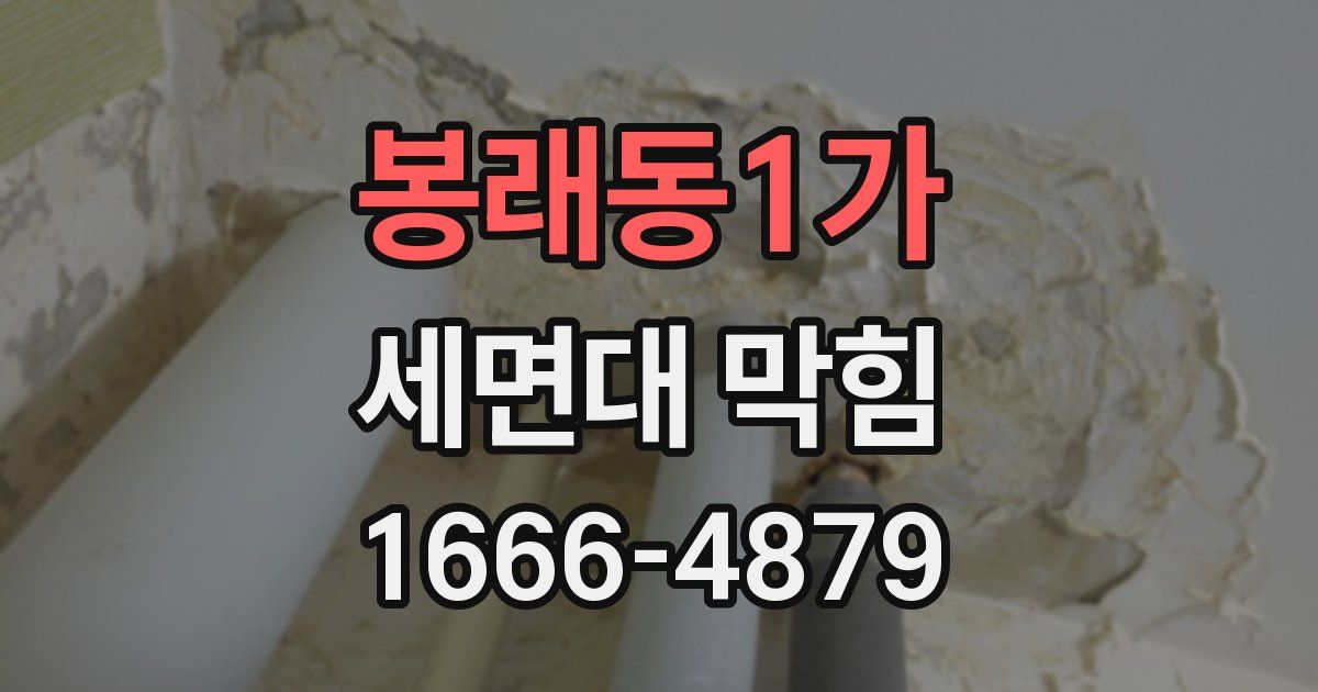 봉래동1가 세면대 막힘