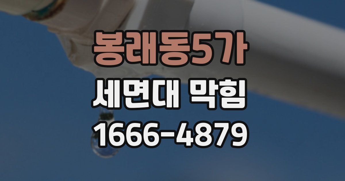 봉래동5가 세면대 막힘