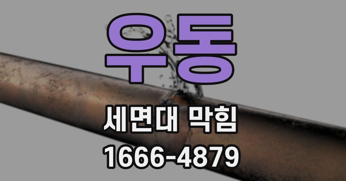 우동 세면대 막힘