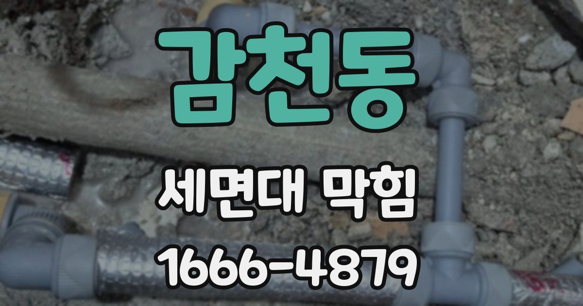 감천동 세면대 막힘