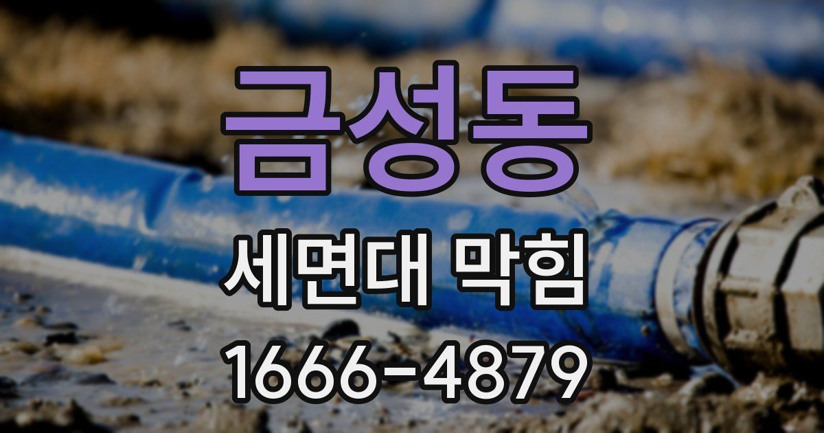 금성동 세면대 막힘