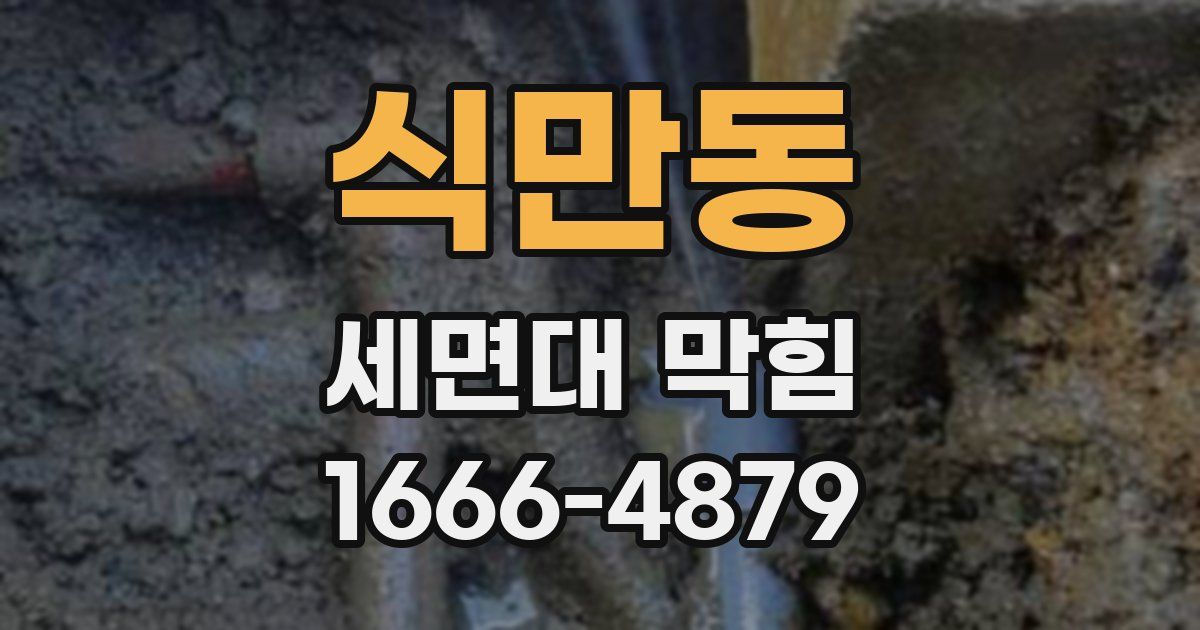 식만동 세면대 막힘