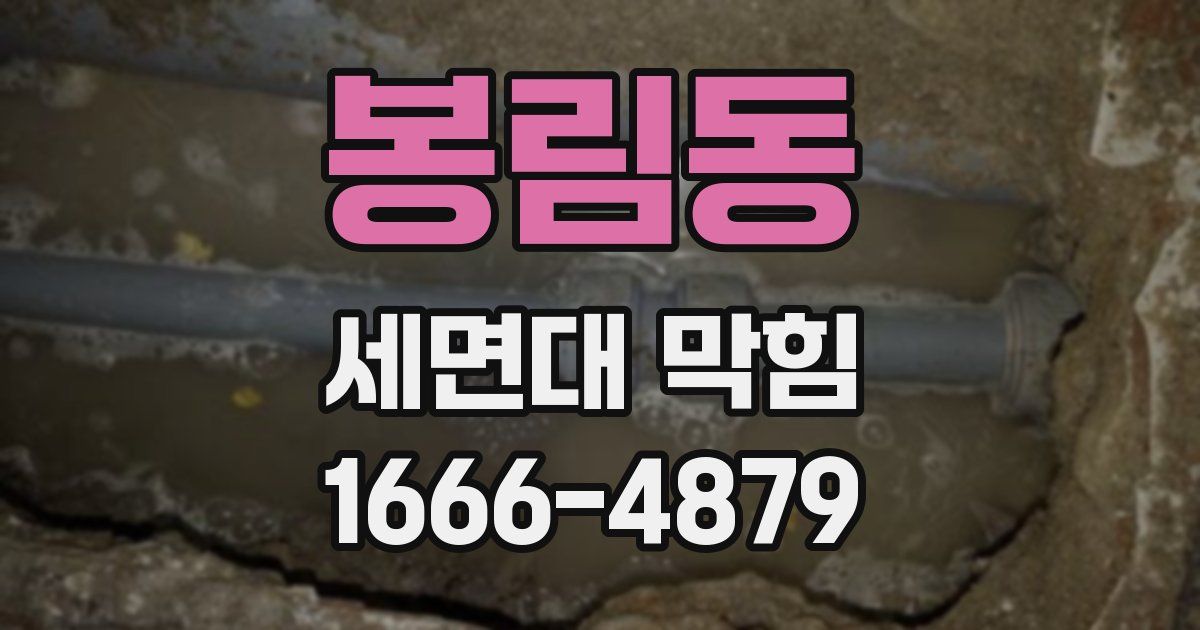 봉림동 세면대 막힘