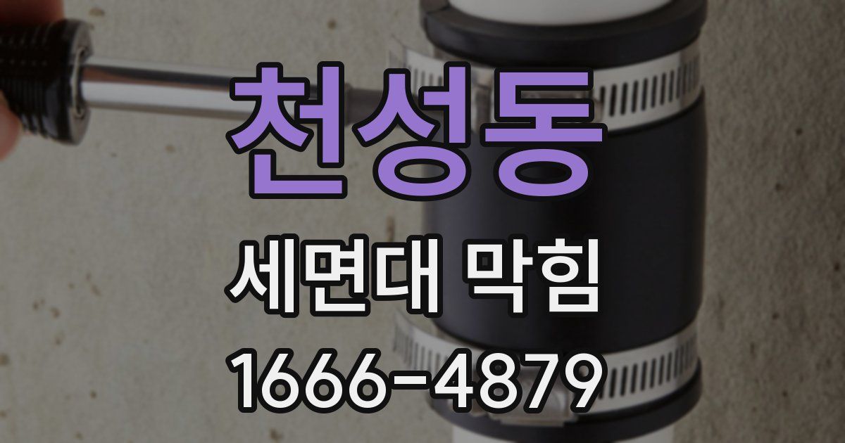 천성동 세면대 막힘