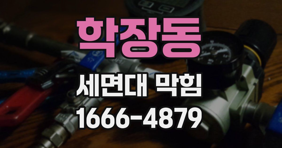 학장동 세면대 막힘
