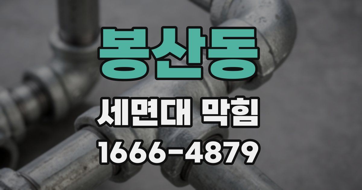 봉산동 세면대 막힘