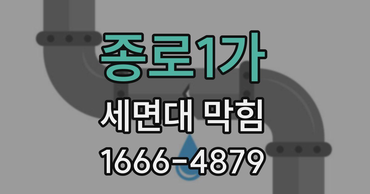 종로1가 세면대 막힘