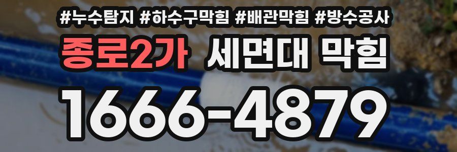 종로2가 세면대 막힘