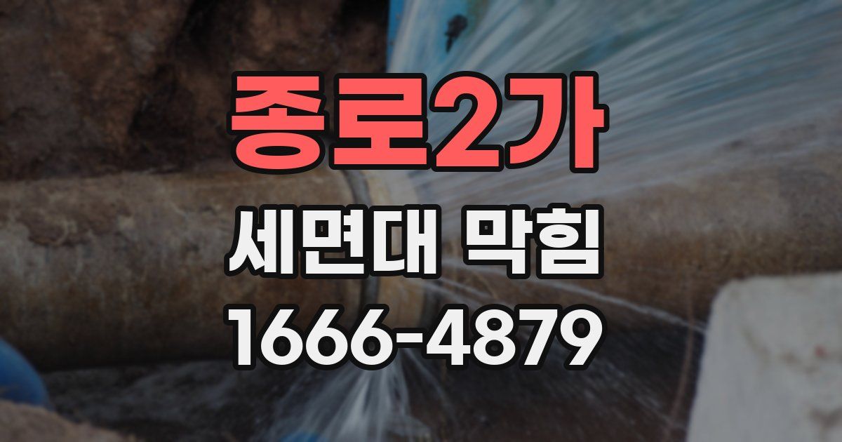 종로2가 세면대 막힘