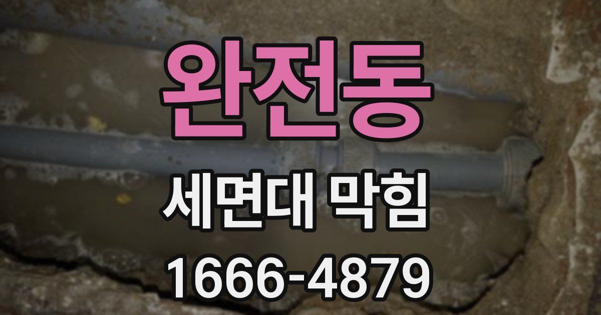 완전동 세면대 막힘