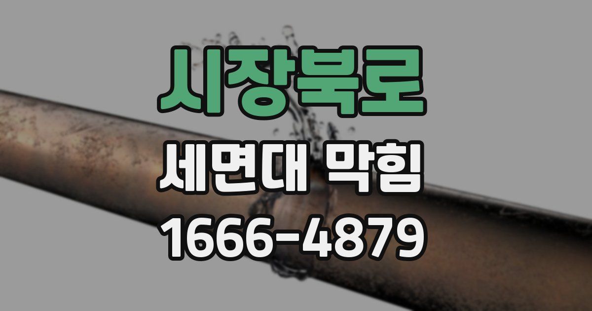 시장북로 세면대 막힘