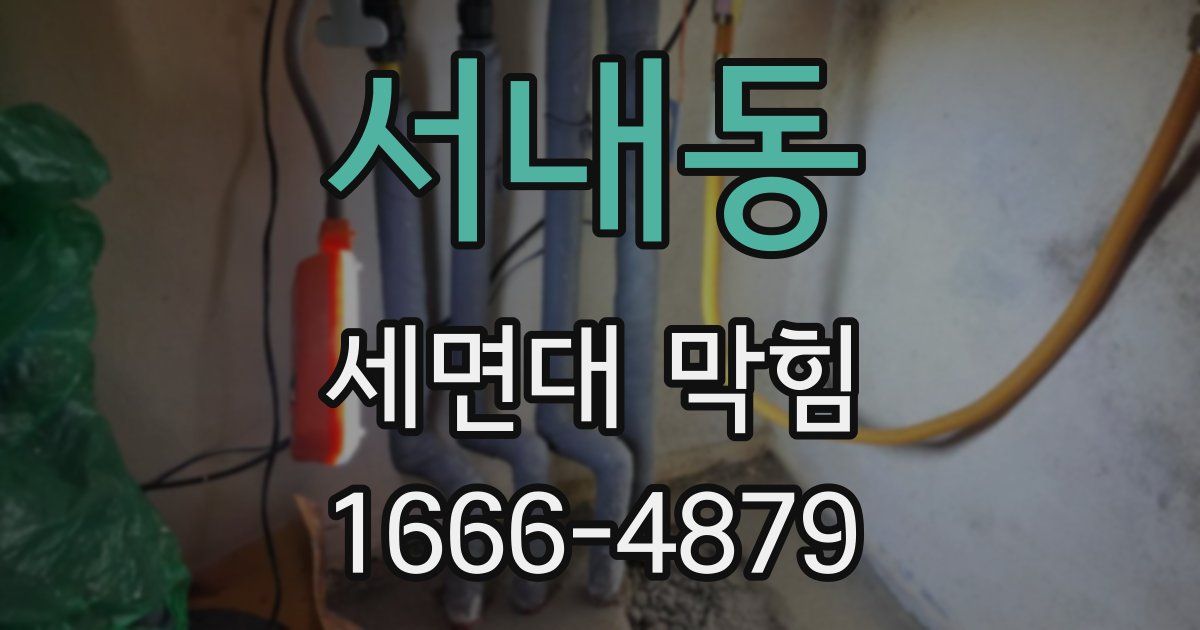 서내동 세면대 막힘