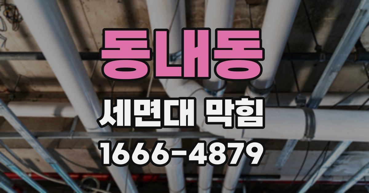동내동 세면대 막힘
