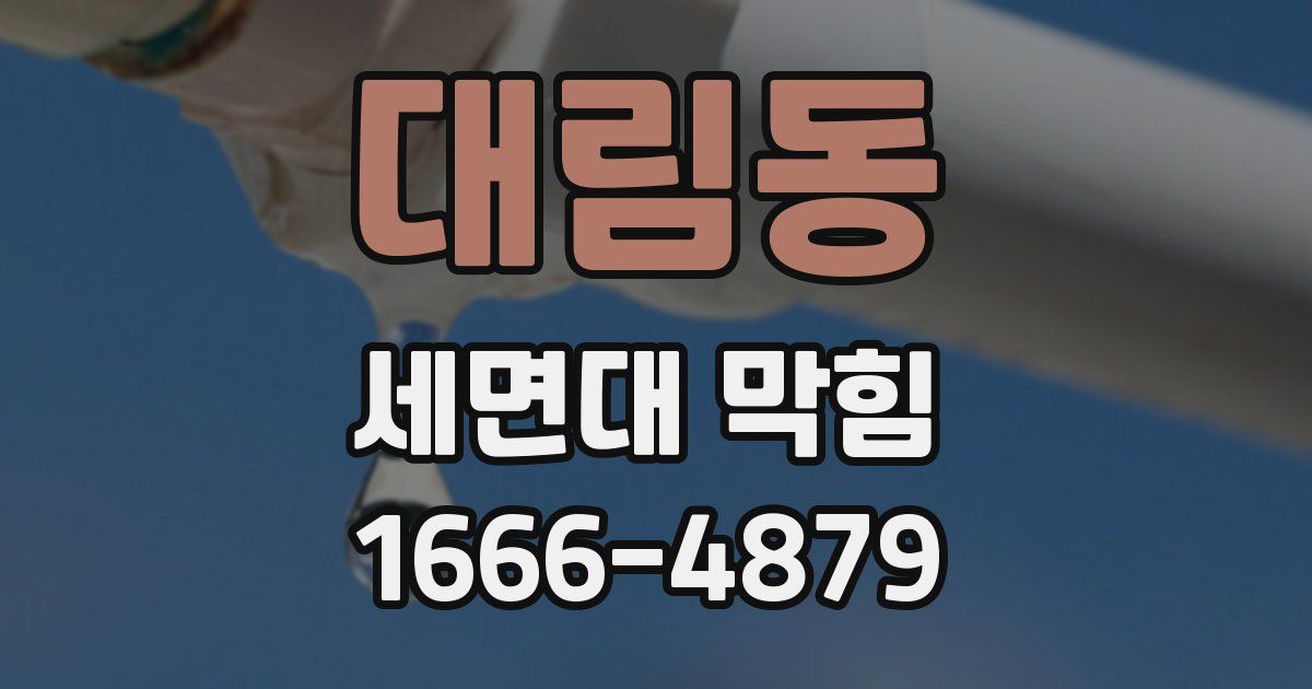 대림동 세면대 막힘