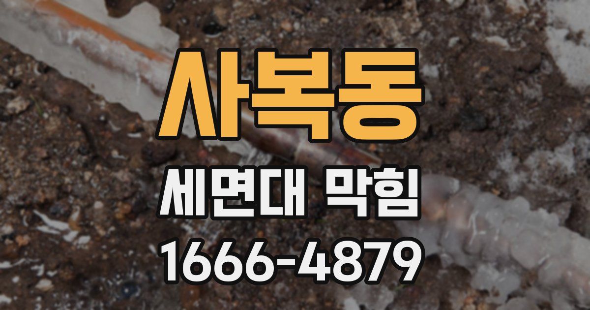 사복동 세면대 막힘