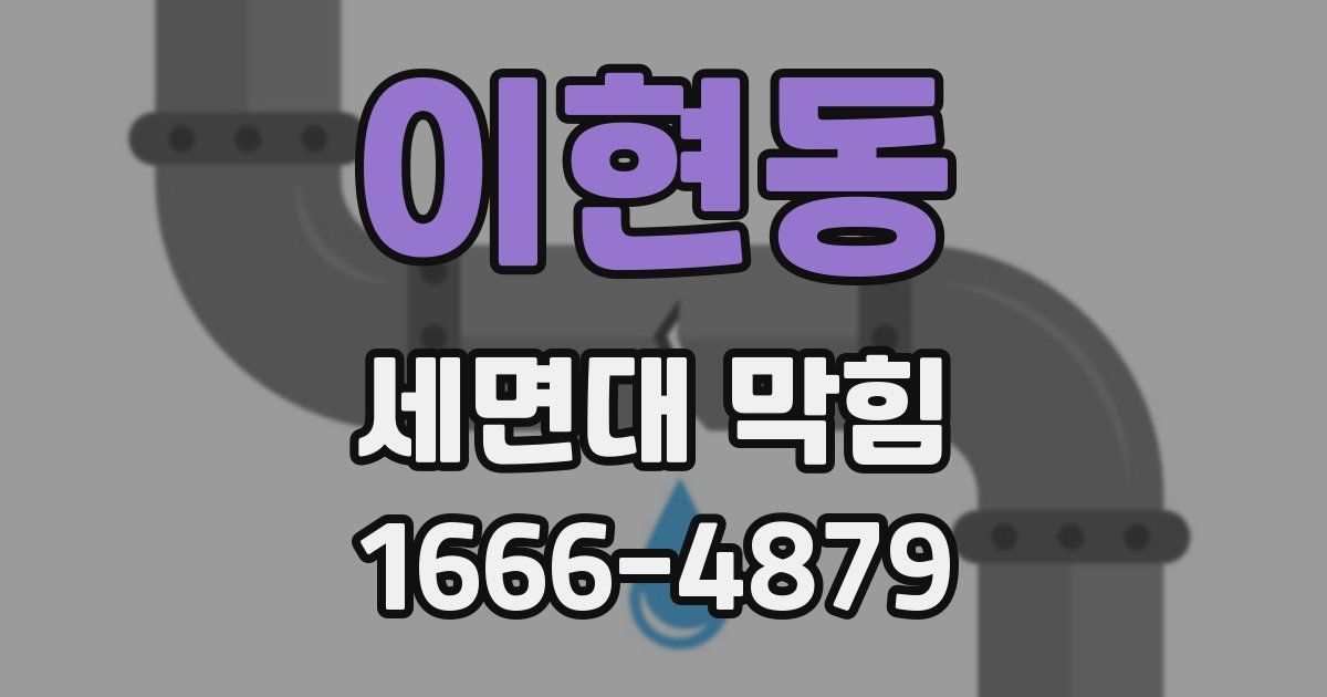 이현동 세면대 막힘