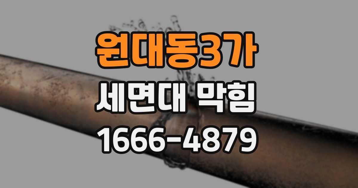 원대동3가 세면대 막힘