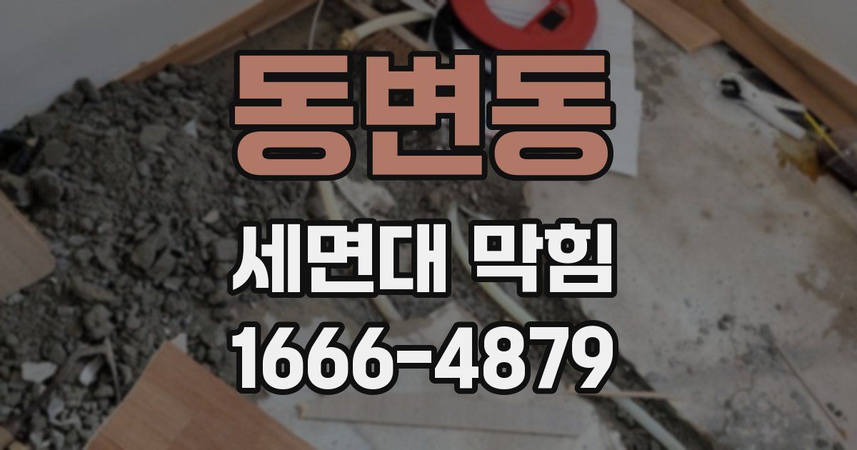 동변동 세면대 막힘
